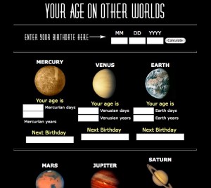 Your age on other worlds